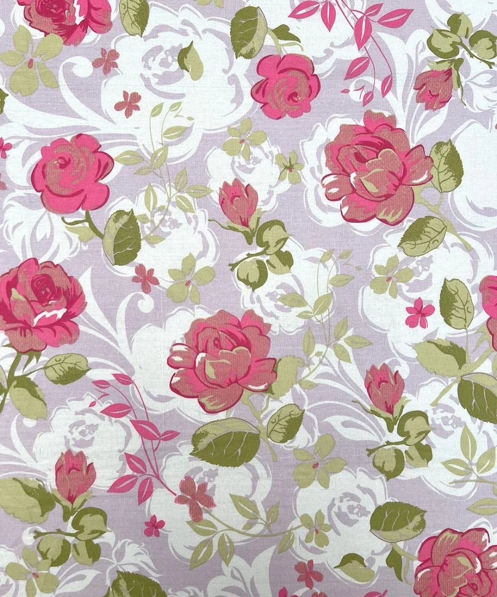 Blush Garden Floral Cotton Double Bedsheet with Pillow Covers