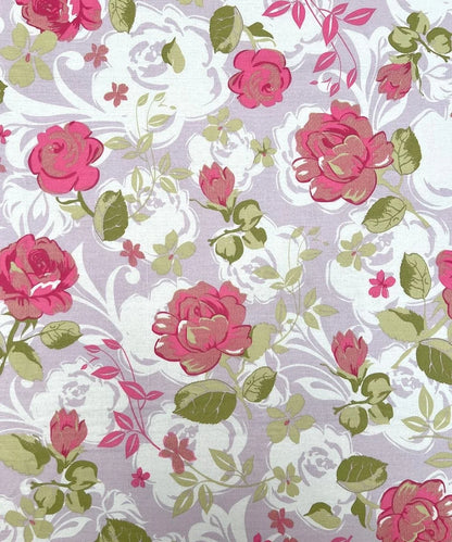 Blush Garden Floral Cotton Double Bedsheet with Pillow Covers