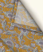 Mustard Paisley Bloom Cotton Double Bedsheet with Pillow Covers