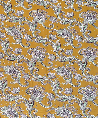 Mustard Paisley Bloom – 130 GSM Cotton Fitted Bedsheet With Pillow Cover
