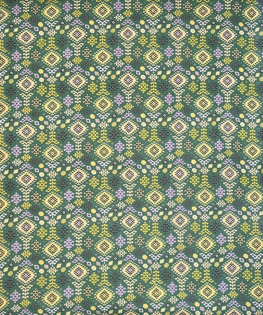 Teal Nordic Geometric Cotton Double Bedsheet with Pillow Covers