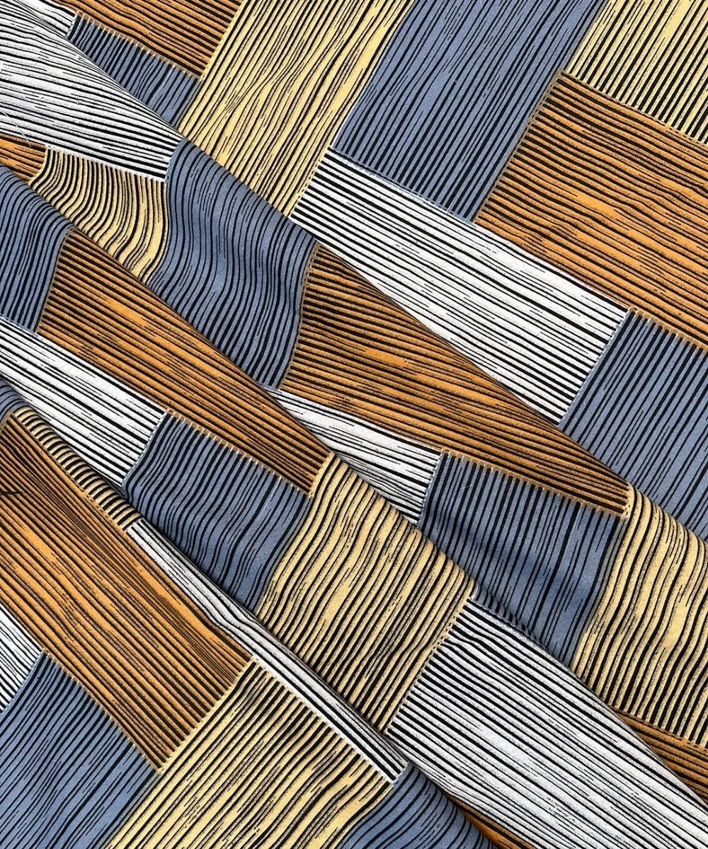 Rust Striped Cotton Double Bedsheet with Pillow Covers
