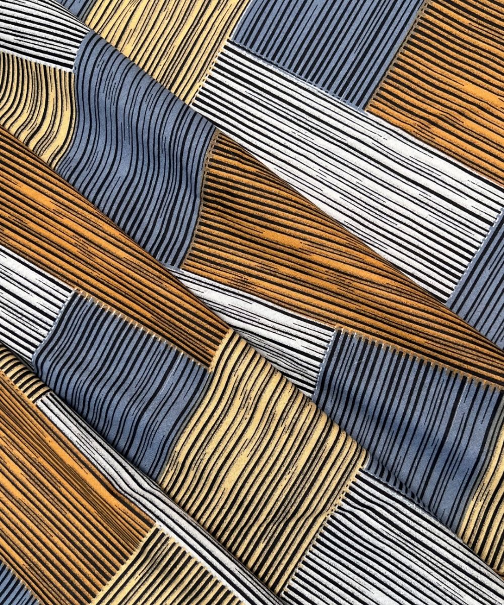 Rust Striped  – 130 GSM Cotton Fitted Bedsheet With Pillow Cover