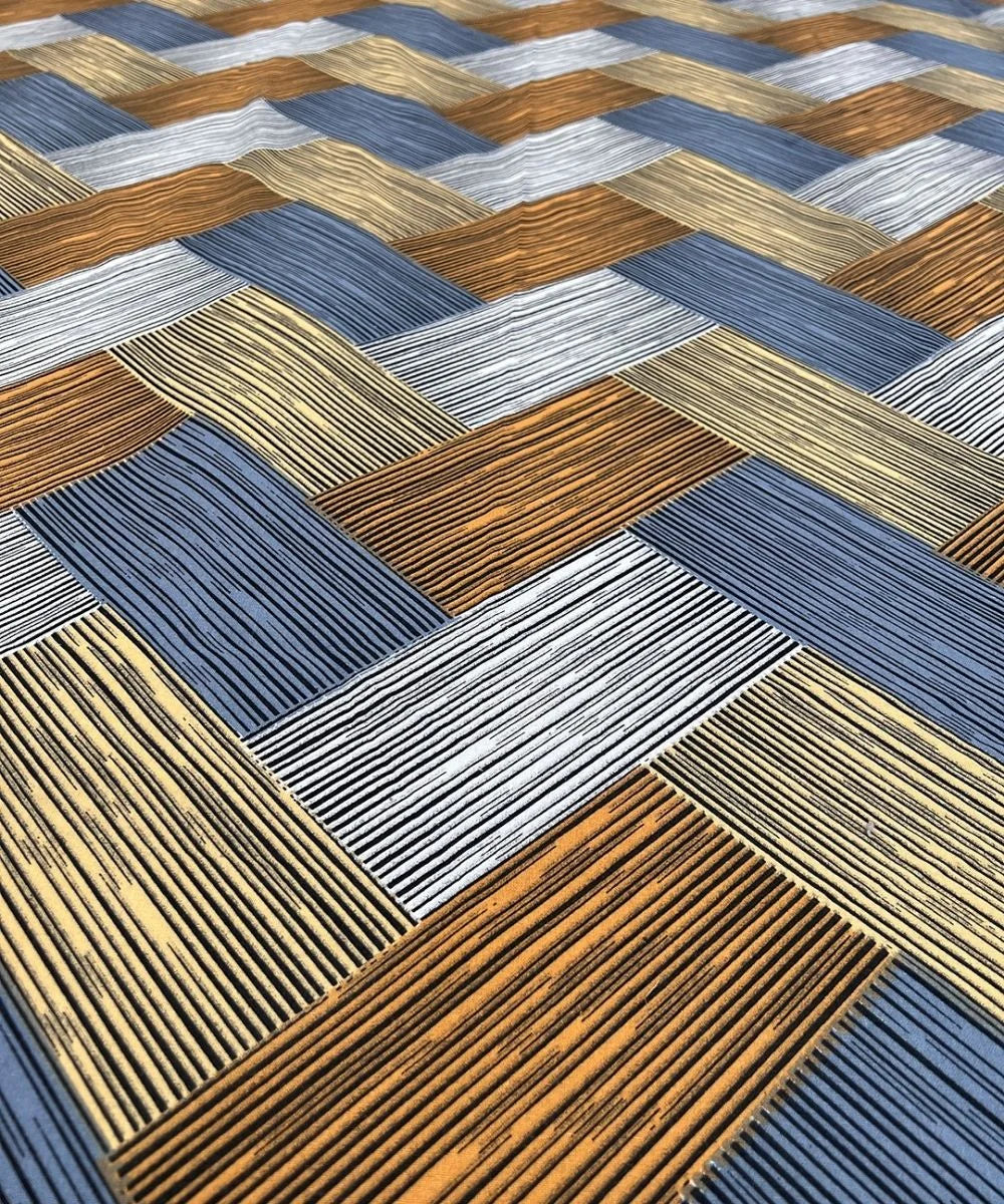 Rust Striped Cotton Double Bedsheet with Pillow Covers