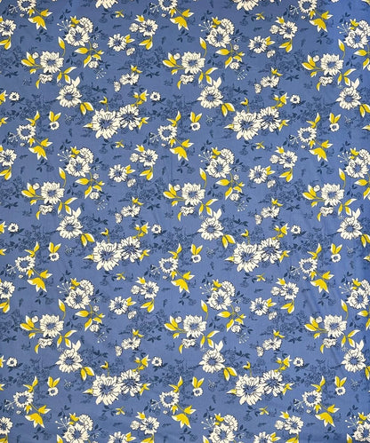 Sky Bloom Floral Cotton Double Bedsheet with Pillow Covers