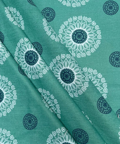 Mint Paisley Elegance Cotton Double Bedsheet with Pillow Covers