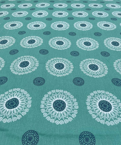Mint Paisley Elegance Cotton Double Bedsheet with Pillow Covers