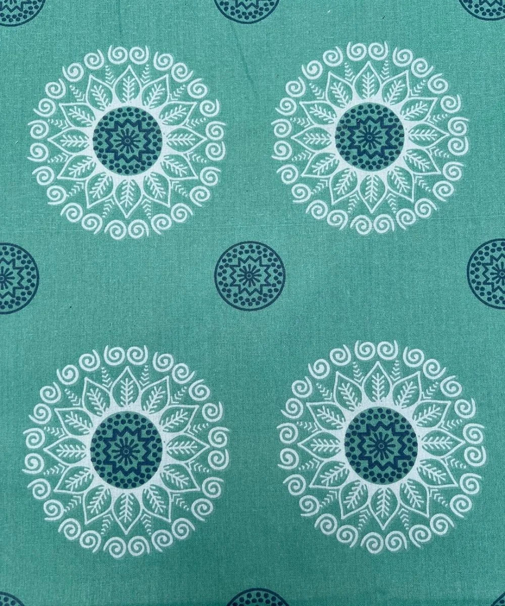 Mint Paisley Elegance Cotton Double Bedsheet with Pillow Covers