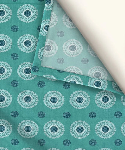 Mint Paisley Elegance Cotton Double Bedsheet with Pillow Covers