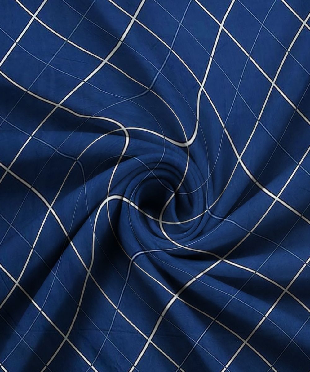 Navyblue Rhombus Fitted Bedsheet With Pillow Cover