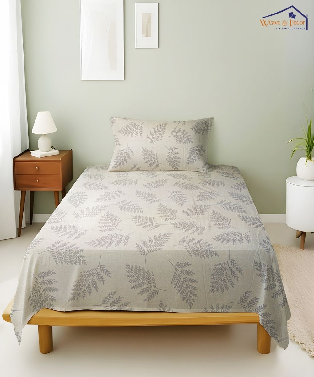 Whispering Ferns Bedsheet With Pillow Covers