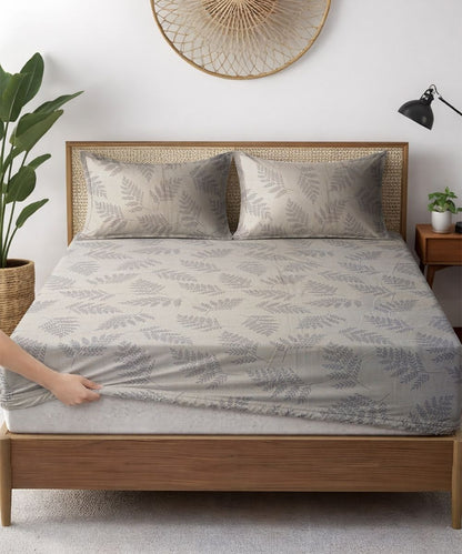 Whispering Ferns Bedsheet With Pillow Covers
