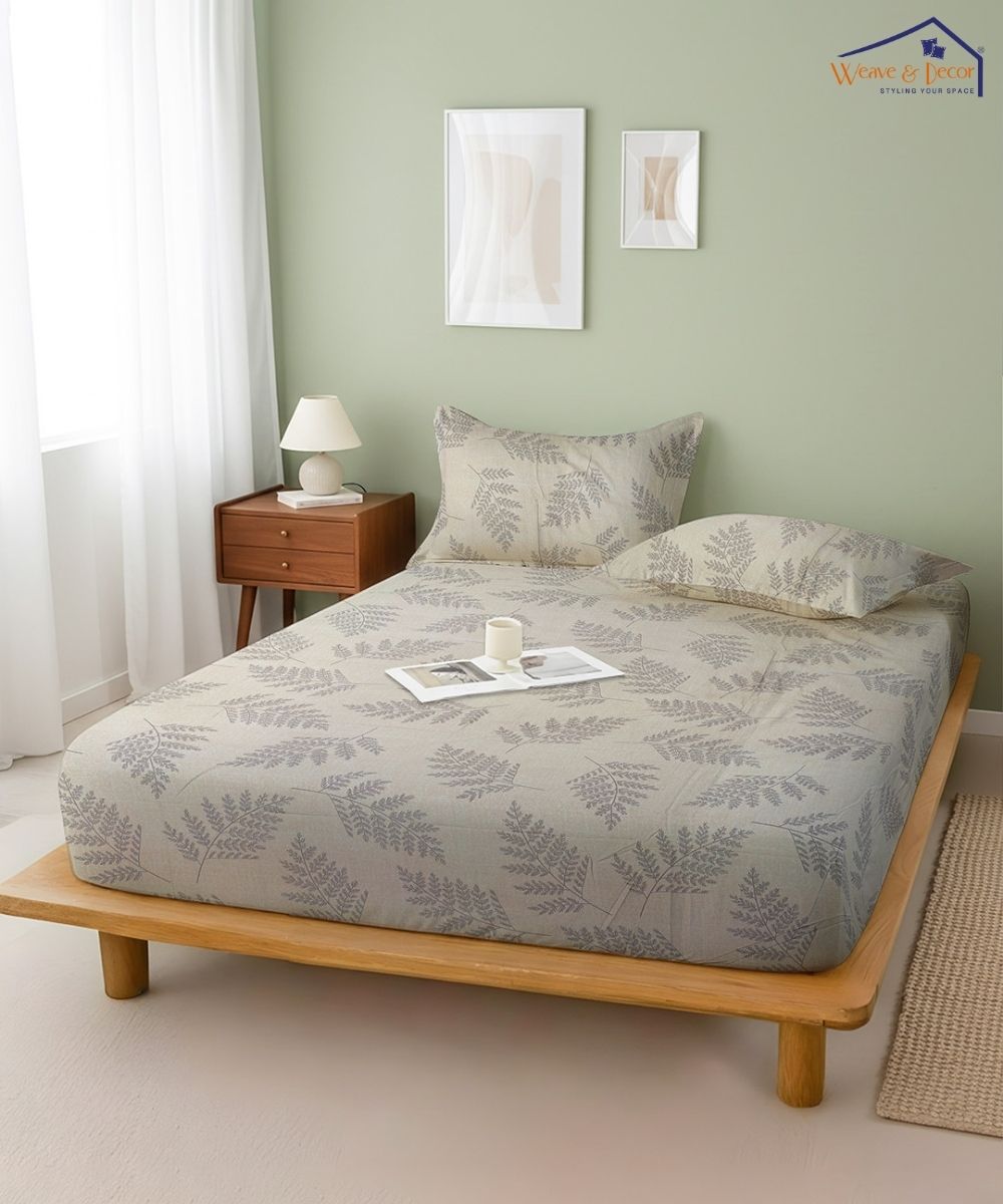 Whispering Ferns Bedsheet With Pillow Covers
