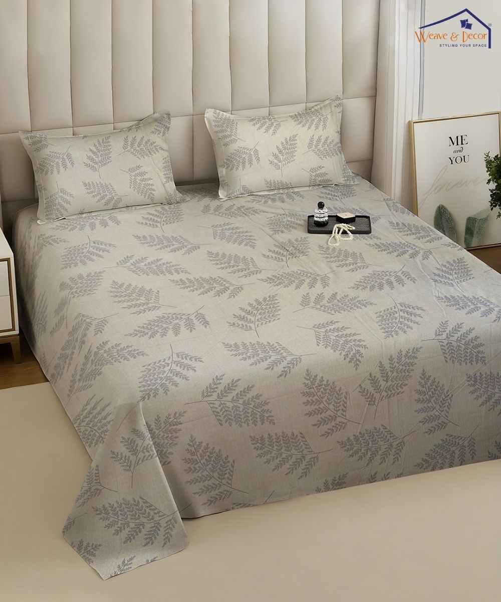 Whispering Ferns Bedsheet With Pillow Covers