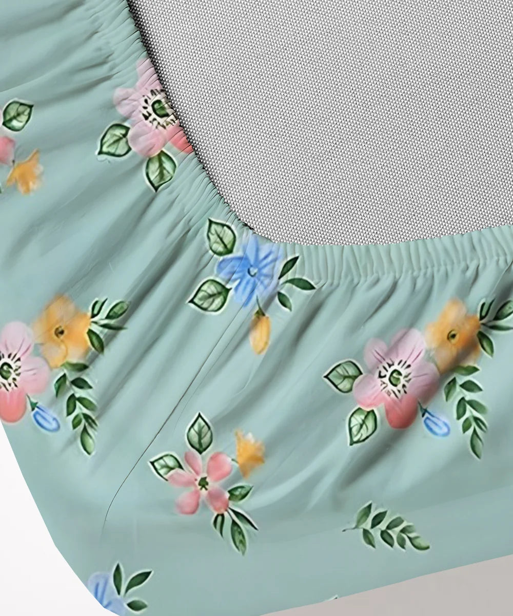 Pastel Bloom King Size Bedsheet With 2 Pillow Cover