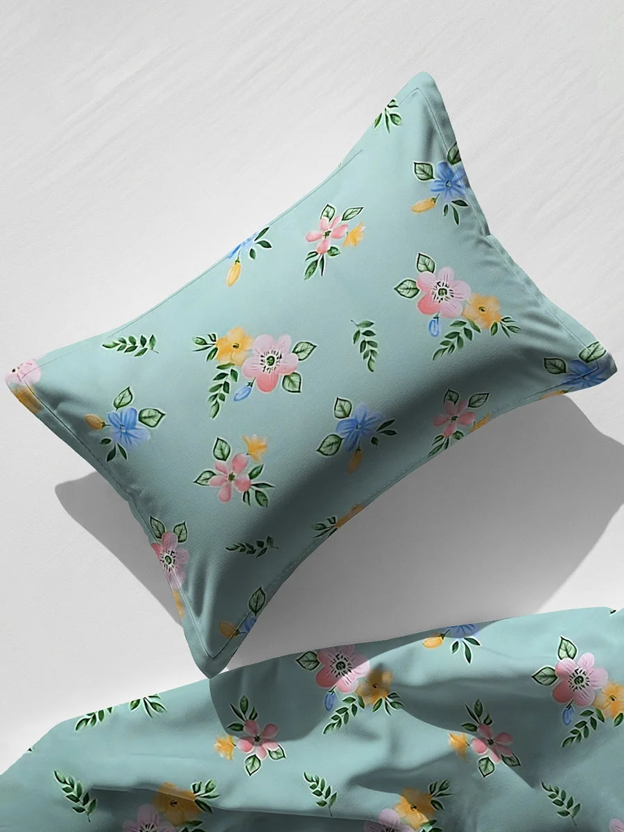 Pastel Bloom King Size Bedsheet With 2 Pillow Cover