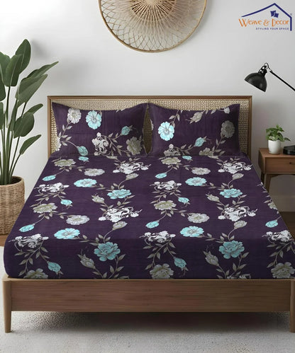 Noir EleganceKing Size Bedsheet With 2 Pillow Cover