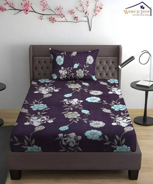 Noir EleganceKing Size Bedsheet With 2 Pillow Cover