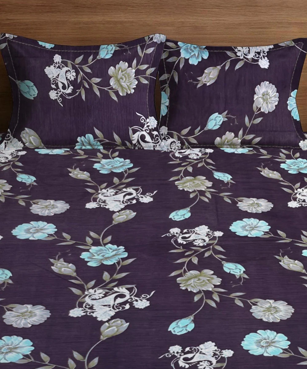 Noir EleganceKing Size Bedsheet With 2 Pillow Cover