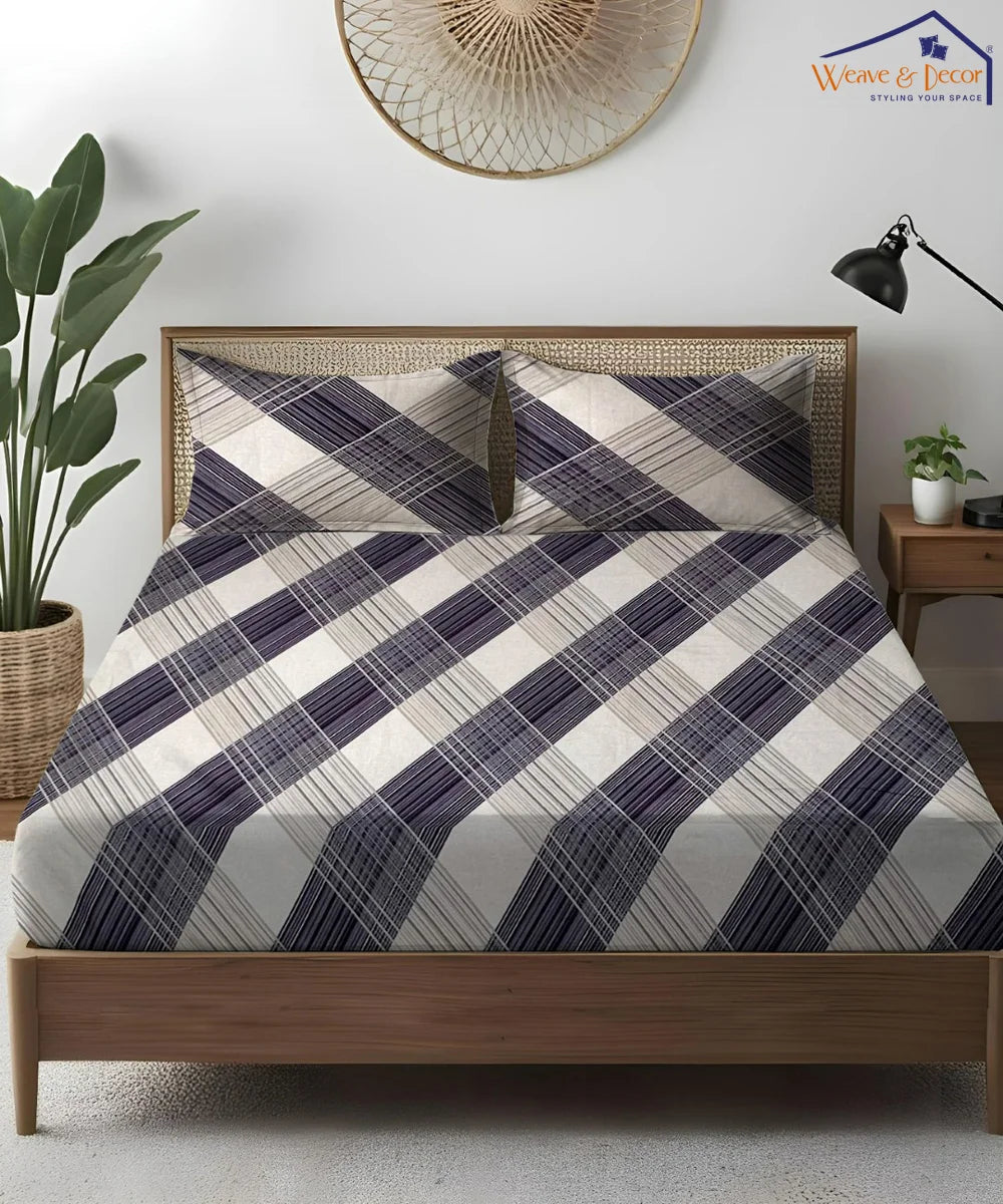 Classic Checkered Flat Bedsheet With Pillow Covers