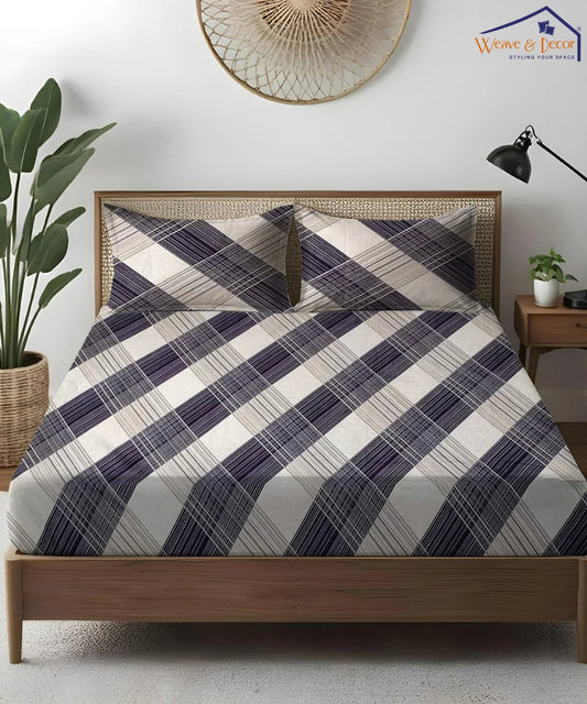 Classic Checkered Flat Bedsheet With Pillow Covers