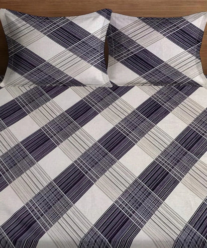 Classic Checkered Flat Bedsheet With Pillow Covers