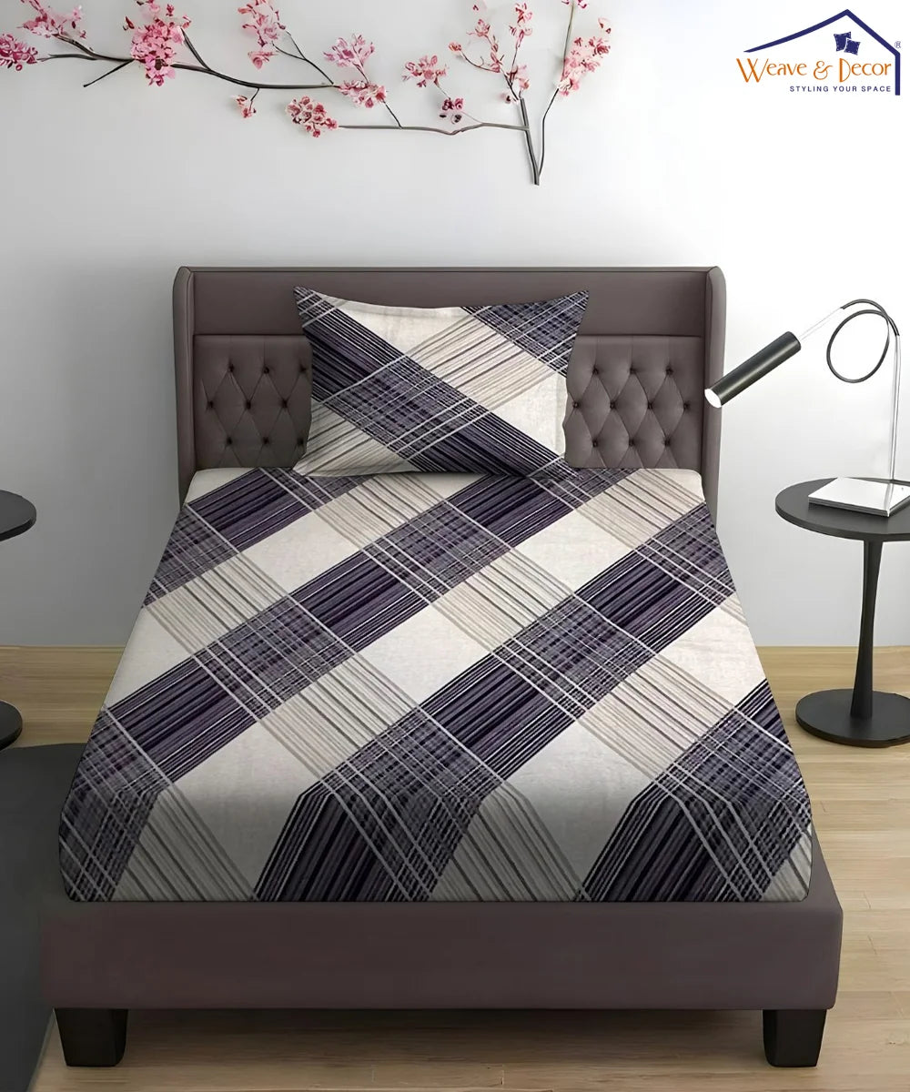 Classic Checkered Flat Bedsheet With Pillow Covers