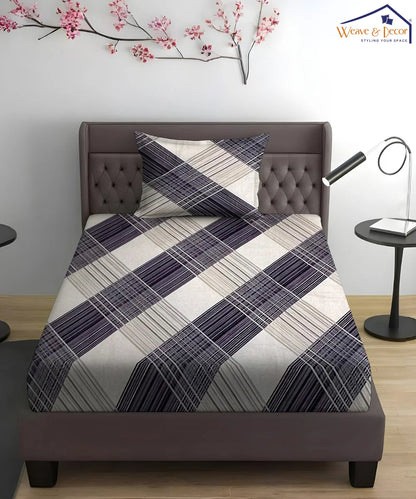 Classic Checkered Flat Bedsheet With Pillow Covers