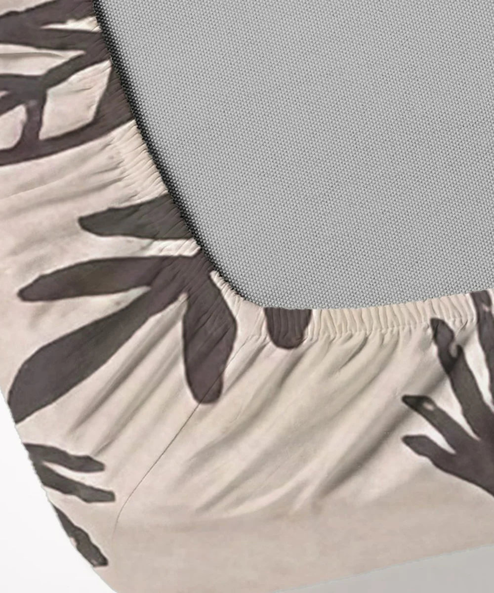 Earthy LeafKing Size Bedsheet With 2 Pillow Cover