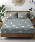 Azure Stripes  Flat Bedsheet With Pillow Covers