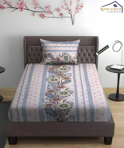 Blossom Stripe Bedsheet With Pillow Covers