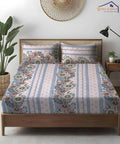 Blossom Stripe Bedsheet With Pillow Covers