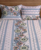 Blossom Stripe Bedsheet With Pillow Covers