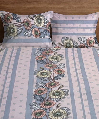 Blossom Stripe Bedsheet With Pillow Covers