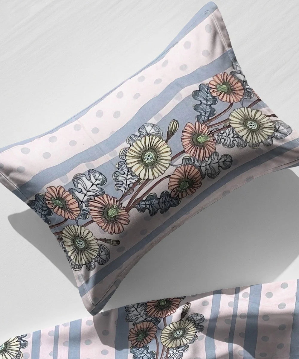 Blossom Stripe Bedsheet With Pillow Covers
