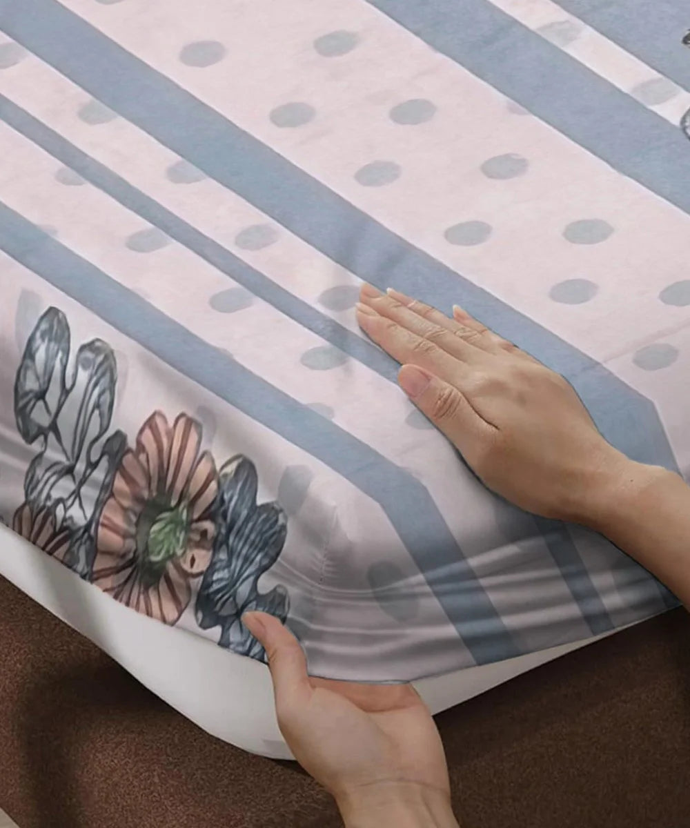 Blossom Stripe Bedsheet With Pillow Covers
