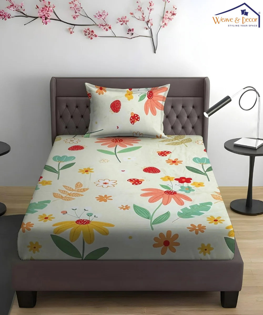 Sunny MeadowKing Size Bedsheet With 2 Pillow Cover
