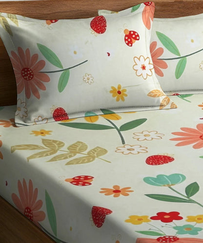 Sunny MeadowKing Size Bedsheet With 2 Pillow Cover