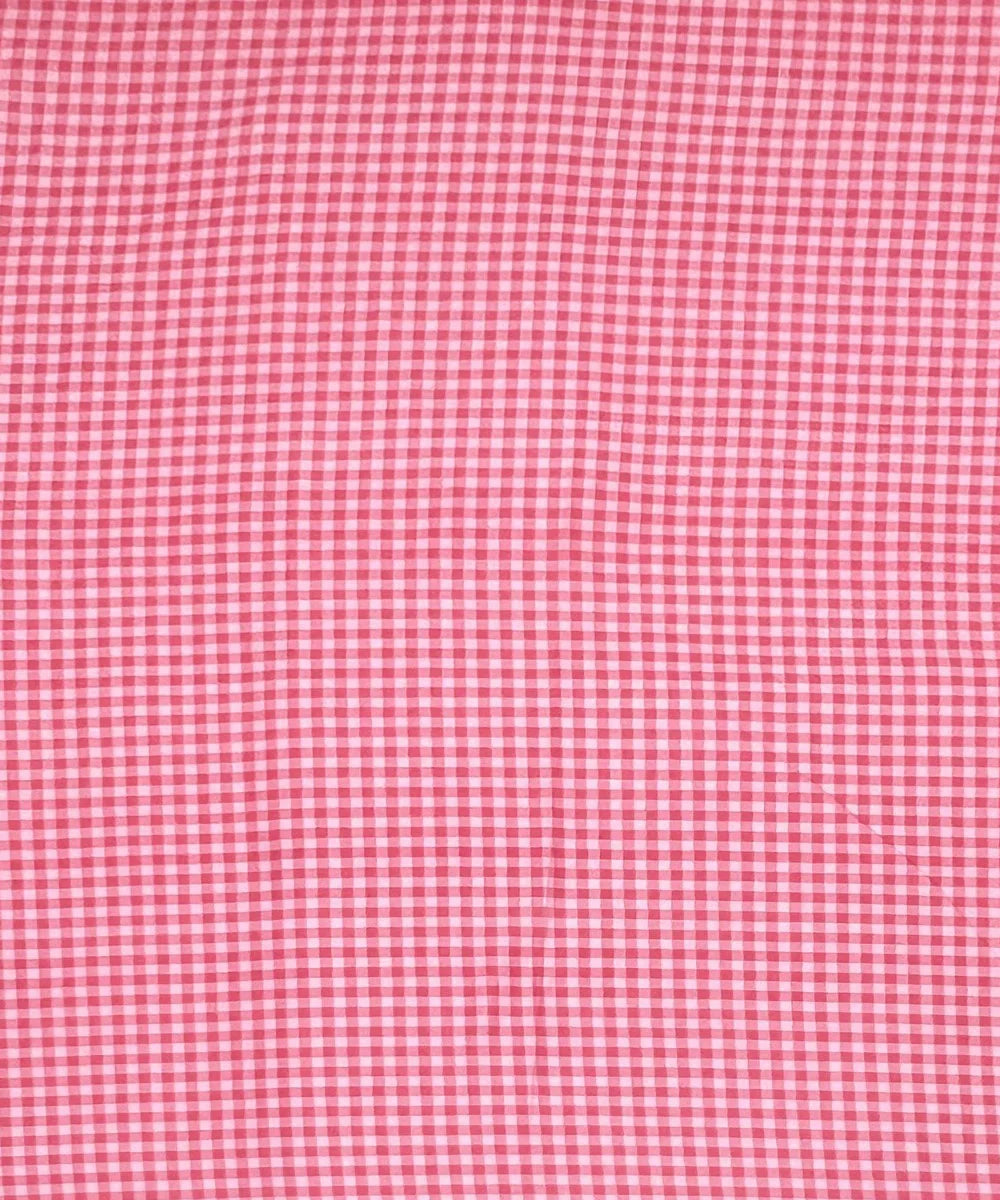 Pink Gingham King Size Bedsheet With 2 Pillow Cover