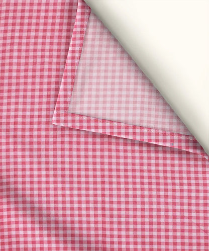 Pink Gingham King Size Bedsheet With 2 Pillow Cover