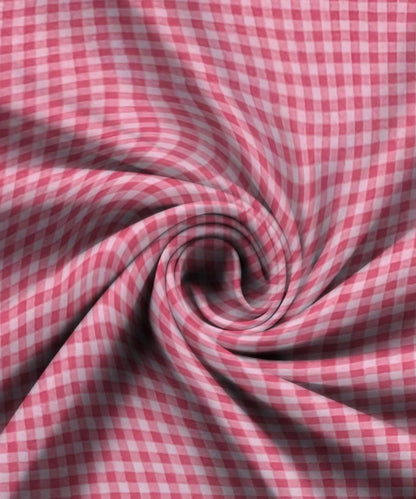 Pink Gingham King Size Bedsheet With 2 Pillow Cover