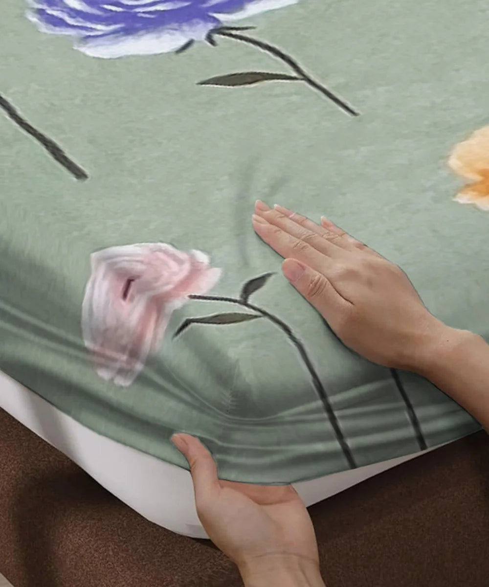 Pastel Garden Flat Bedsheet With Pillow Covers