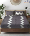 Midnight Wave Flat Bedsheet With Pillow Covers