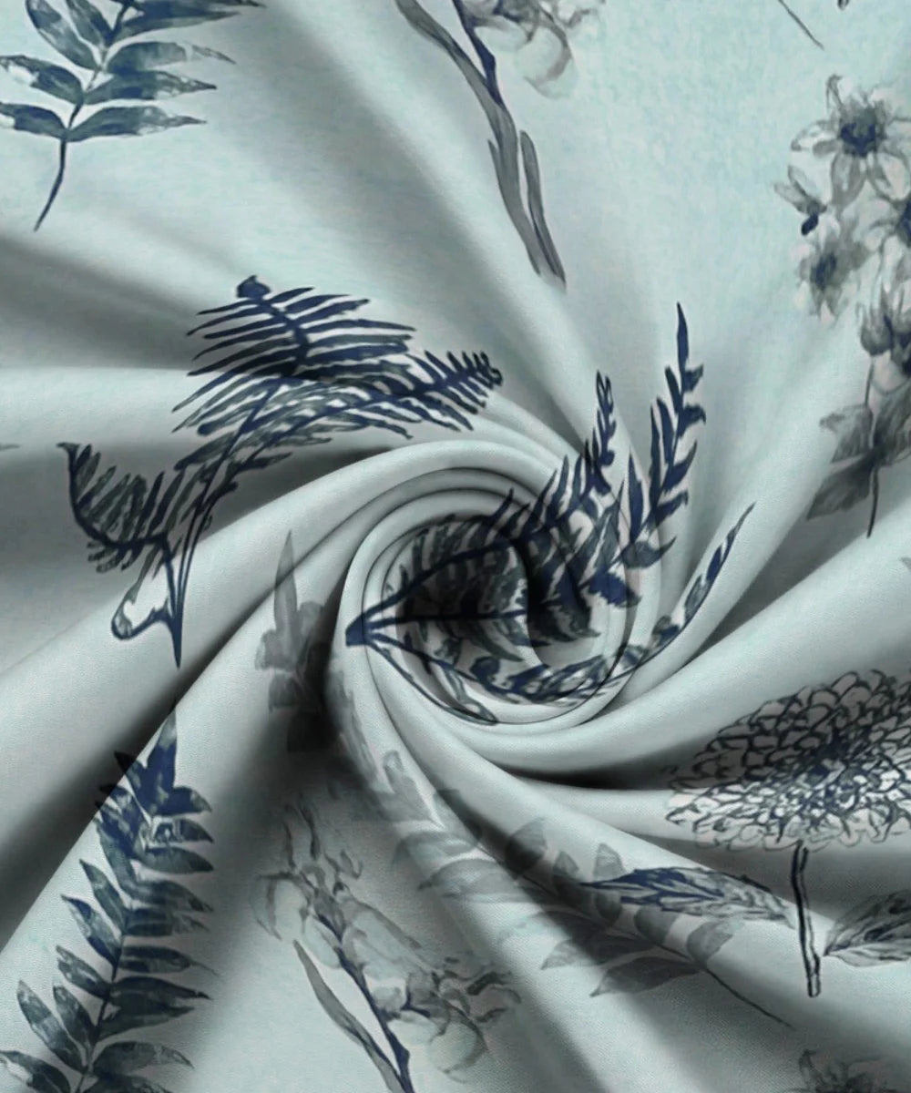 Misty Fern Floral Flat Bedsheet With Pillow Covers