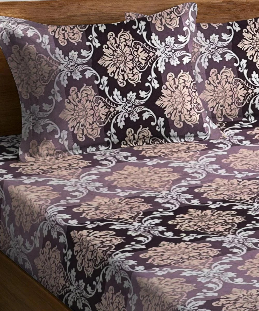 Royal Amethyst Flat Bedsheet With Pillow Covers