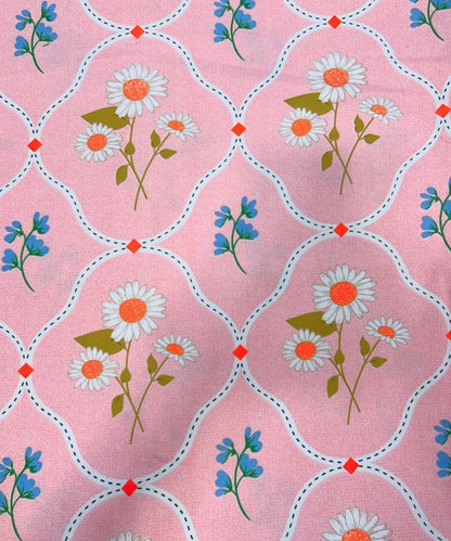Daisy Blush  Stripe Bedsheet With Pillow Covers