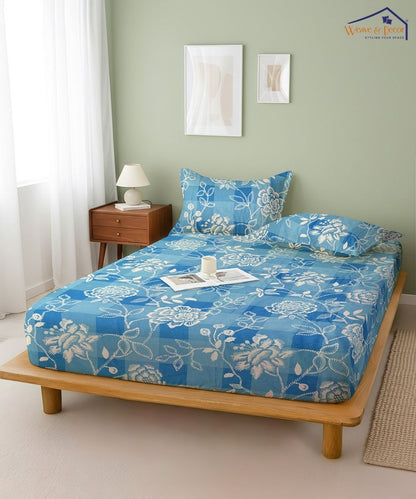 Indigo Garden Bedsheet With Pillow Covers