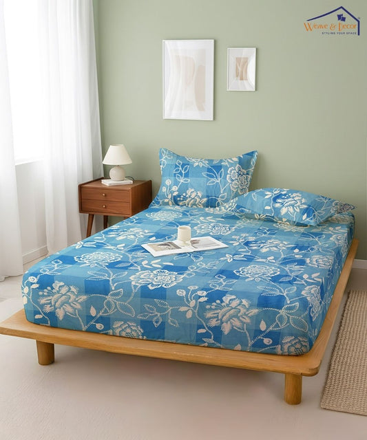Indigo Garden Bedsheet With Pillow Covers