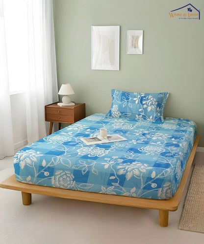 Indigo Garden Bedsheet With Pillow Covers