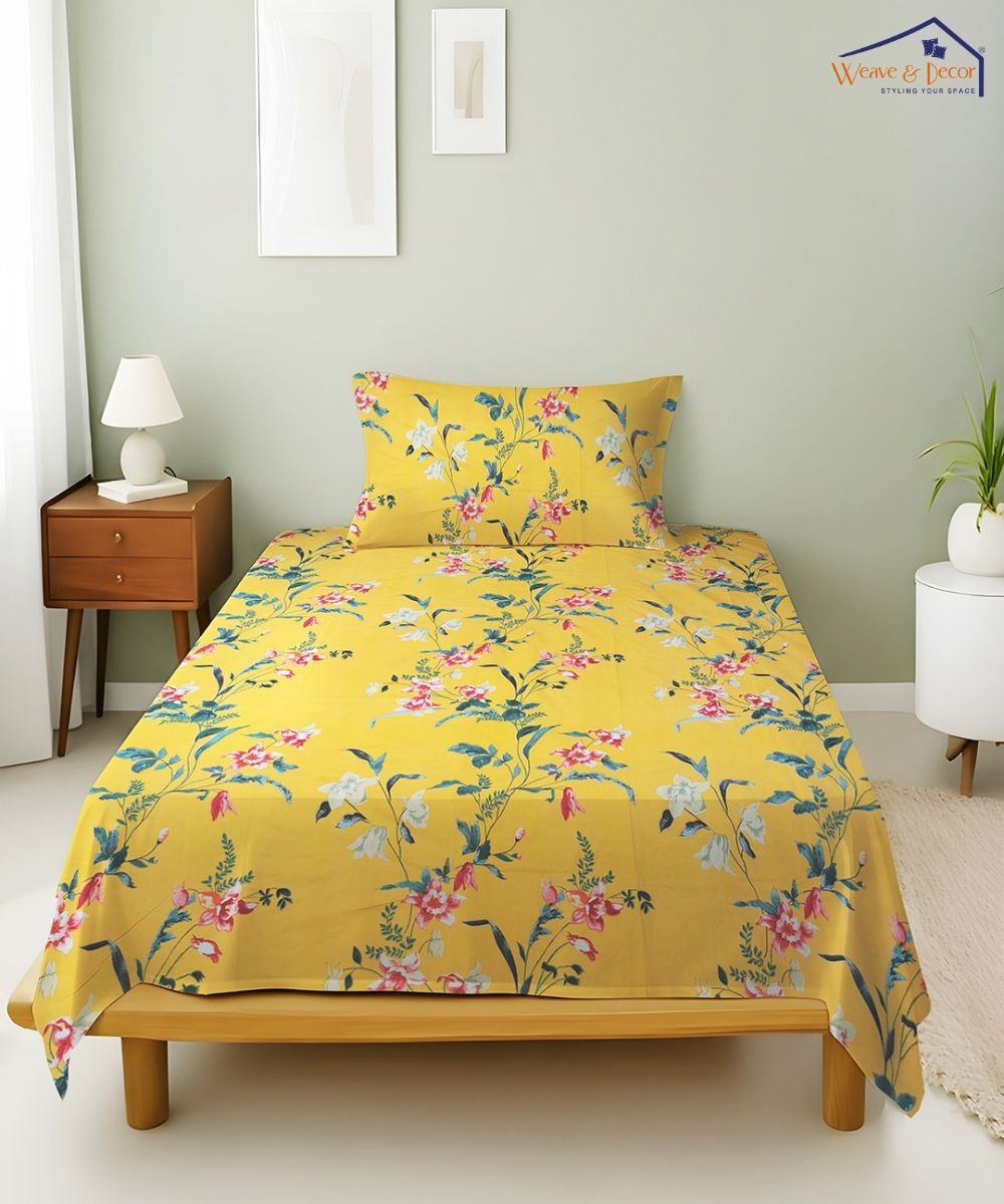 Sunlit Garden Bedsheet With Pillow Covers